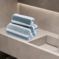 thumbnail image 2 of BIZHUA "Coral Fleece Striped Three Color Wide Strip Towel Towel Set" Thickened Soft Absorbent and Quick Drying Home Bathroom Couple Model, Towel 35*75+ Bath Towel 70*140, 2 of 4