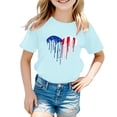 thumbnail image 2 of Coerni Girls Boys T Shirt Summer Boys Girls 4th Of July American Flag Patriotic Short Sleeve Shirt Casual T Shirt Tops, 2 of 7