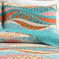 thumbnail image 2 of Lush Decor Hailey Watercolor Wave Reversible Cotton Quilt Turquoise/Multi 3Pc King, 2 of 4