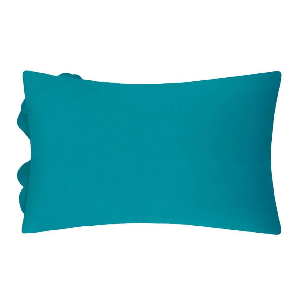 JWH 3D Decorative Lake Blue Velvet Rose Throw Pillow Covers for Sofa Bedroom Decor 12x20inch