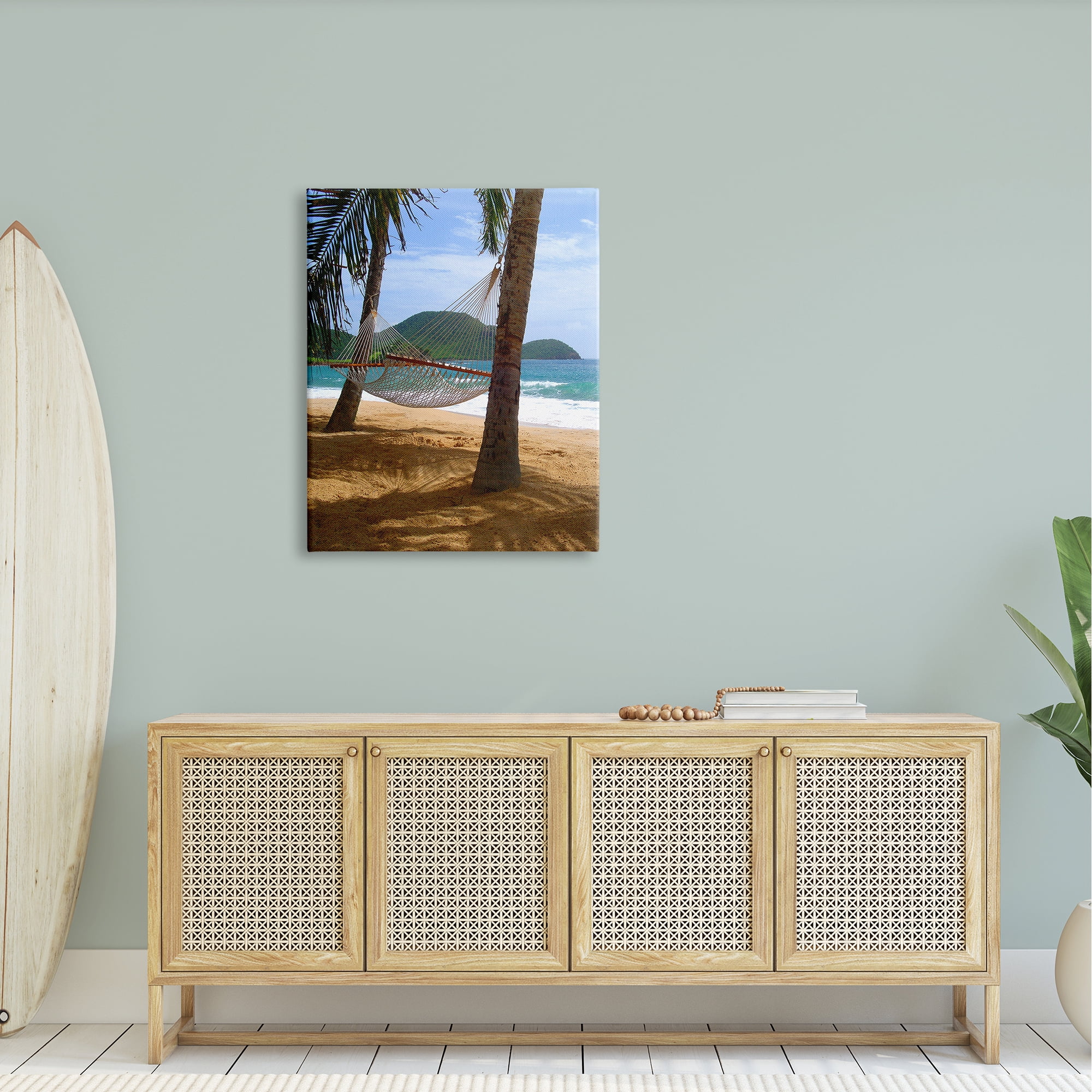 Stupell Industries Tropical Summer Vacation Hammock Between Palm Trees Photograph Gallery Wrapped Canvas Print Wall Art, Design by Noah Bay