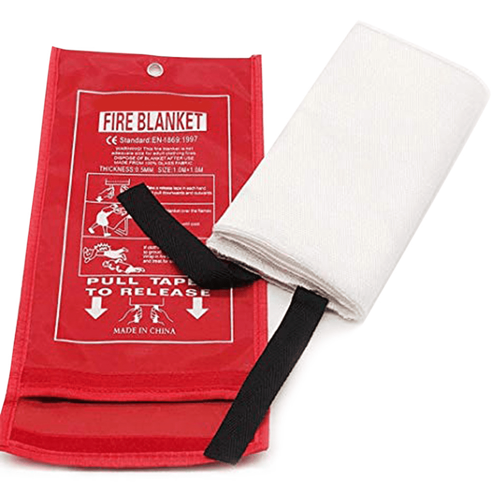 Fiberglass Fire Blanket Fire Emergency Blanket Flame Retardant Protection Emergency Surival Safety Cover for Kitchen Fireplace Car Office 1.2X1.2M Safety Supplies