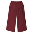 thumbnail image 7 of WERYOUNG Girls Boys Casual Pants Summer Solid Color Stretch Elastic Empire Waist Straight Wide Leg Pants With Pockets Lovely Sweat Pants,,12-13 Years, 7 of 7