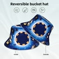 thumbnail image 2 of KLL Blue Casino Bucket Hat for Women Men Packable Travel Beach Sun Hat Outdoor Rave Accessories Reflective Fisherman Cap, 2 of 7