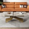 thumbnail image 3 of Light Luxury Lifting Dining Table Transformer Table For Living Room Foldable Table With 4 Chairs Kitchen Furniture Set My Lux Decor Round, 3 of 13
