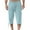 Light Blue, variant on BXINGOHAI Mens Cotton Linen Shorts 3/4 Baggy Breathable Pants Lightweight Loose Fit Pants Summer Sport Lounge Capri Pant With Pockets Drawstring Sale Green,M