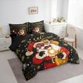 thumbnail image 3 of Manfei Santa Claus 7-Piece Twin Bedding Sets,Christmas Snowflakes Bedding Comforter Set,Black Red Breathable Sheet Sets,Super Cozy Festival Room Decor,Reversible, 3 of 8