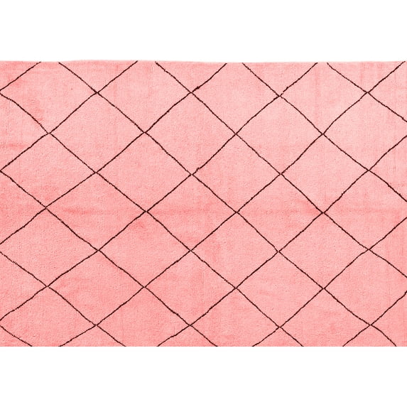 Ahgly Company Indoor Rectangle Solid Red Modern Area Rugs, 7' x 10'