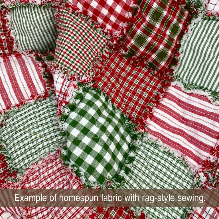 42 Pieces Christmas Fabric Quilting Squares 10 x 10 Inch Christmas Plaid  Stripe Green Red Quilting Fall Fabric Craft for Patchwork Sewing DIY Craft
