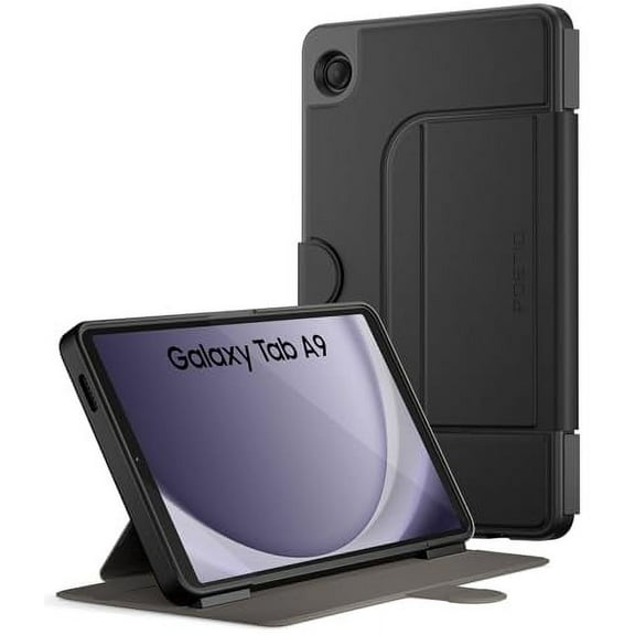 Poetic Explorer Magnetic for Samsung Galaxy Tab A9 (2023) Stand Folio Cover, Super Strong Magnetic Fidget Mount for Galaxy A9 Tablet, Black