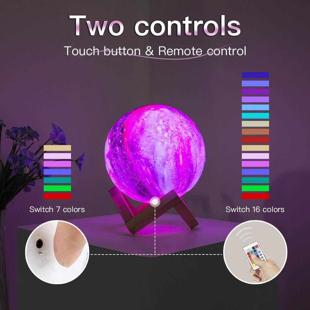 16 Colour Moon Galaxy Lamp USB Night Light Kids Dimmable LED 3D Remote X8Q1 