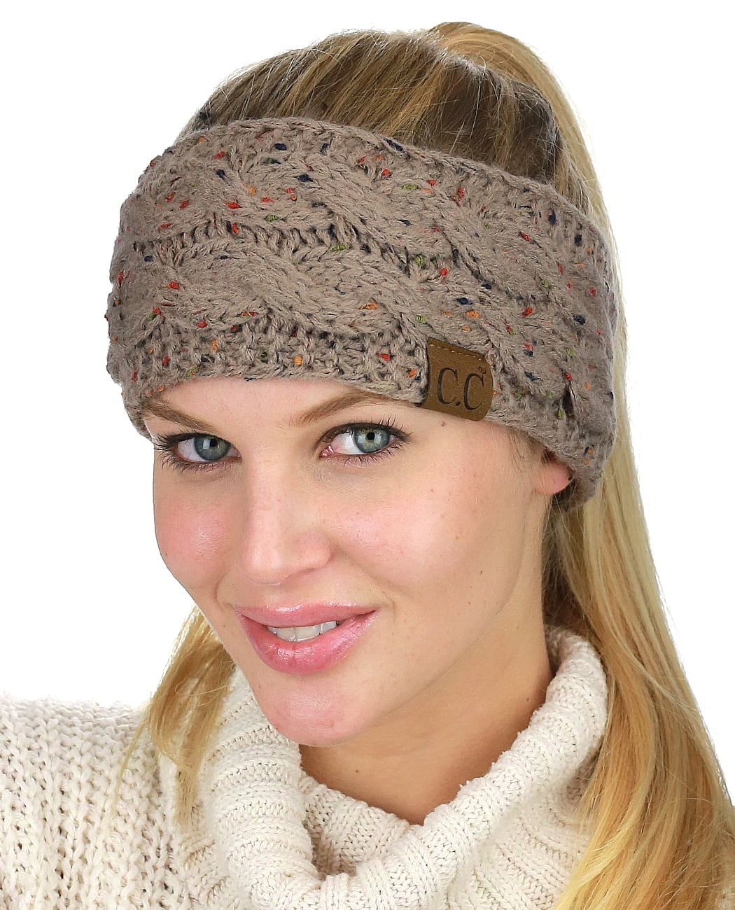 Shegirl Womens Cable Ear Warmers Headbands Winter Warm Head Wrap Fuzzy Lined Thick Knit Headwrap Gifts Dark Blue
