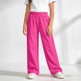 thumbnail image 4 of NAISIBABY Girls Cargo Pants, Elastic Waist Straight Leg Lightweight Kids Casual Trendy Hiking Outdoor Pants Hot Pink Size 10, 4 of 5