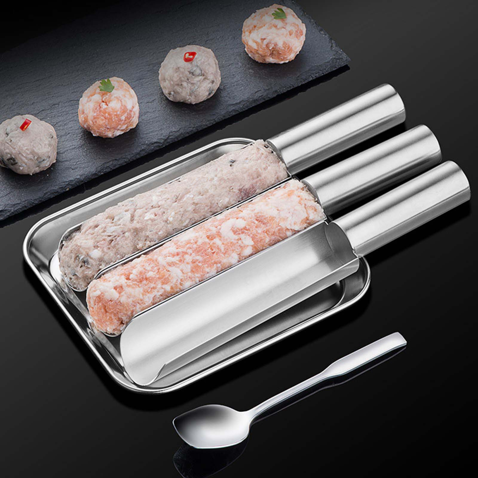 3-in-1 Meatball Maker Tool, Stainless Steel Meat Baller Maker, Kitchen ...