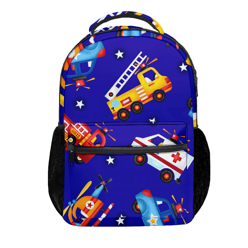 Fraigo School Backpack for Kids Boys Girls Ambulance Cars Toddler Backpack Kindergarten School