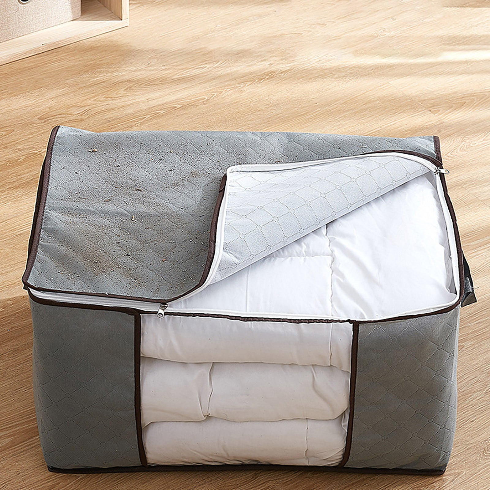90L Large Storage Bags, 1 Pack Clothe Storage Bins Foldable Closet Organizer Storage Containers With Handles Thick Fabric For Clothing, Blanket, Comforters