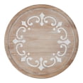 thumbnail image 5 of Kate and Laurel Sherald Round Wood Tray with Metal Stand, White 11" Diameter, 5 of 5