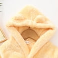 thumbnail image 3 of WUANDIXFA Hoodie Robe for Boys, Little Boys Hooded Robes Plush Fleece Bathrobe Kids Mid Length Pajamas Toddler Boys Pajamas Baby Bath Robe Boy,Yellow,7-9 Years, 3 of 5