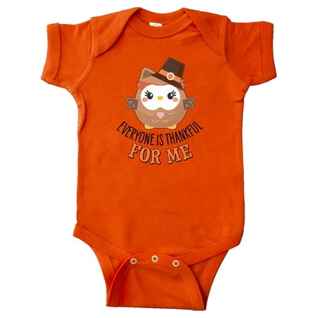 

Inktastic Everyone is Thankful for Me with Cute Thanksgiving Owl Gift Baby Boy or Baby Girl Bodysuit