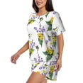 thumbnail image 5 of Sigee Lavender Flowers for Sleepwear Casual Pjs with Pockets Women's Pajamas Sets Shorts 2 Piece Short Sleeve Lounge Sets Large, 5 of 9