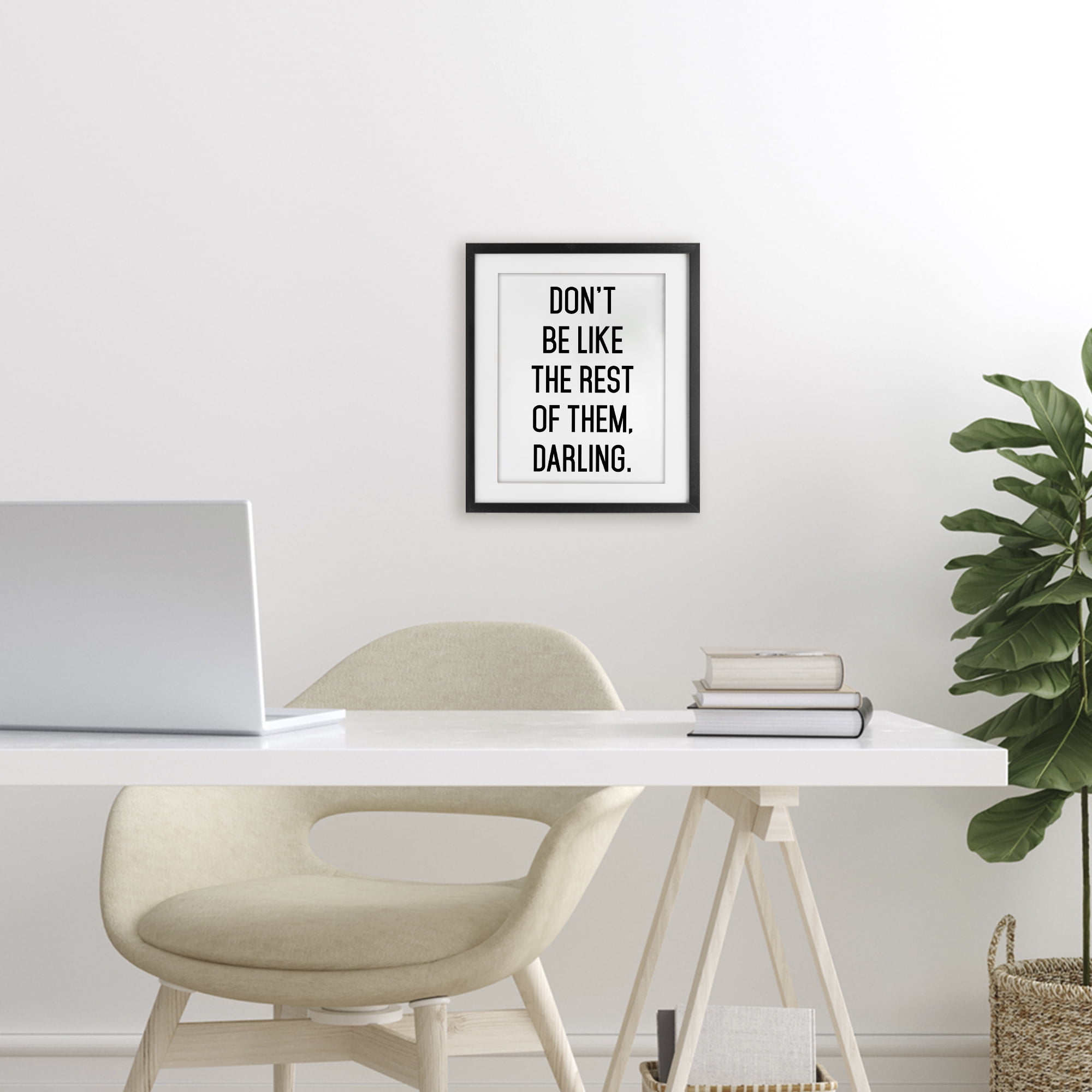 Don't Be Like The Rest Of Them Black Framed Print Under Glass, design by Lettered and Lined