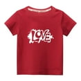 thumbnail image 1 of Penkiiy Mode Mignon pour Tout-Petits Garçons Filles Col Rond Imprimé Manches Courtes 5-6 Ans Rouge, 1 of 5