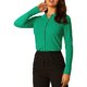 thumbnail image 4 of Blusa de cuello vuelto para mujer INSPIRE CHIC, de manga larga, básica, de punto, color verde, talla 2XL, 4 of 5