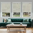 thumbnail image 3 of MiLin No Tools No Drill Cordless Zebra Blinds Blackout Zebra Windows Shades Dual Layer Roller Shades Thermal Insulated Reduce Noise Zebra Shades for Windows (Blackout Camel, 58"W X 60"H), 3 of 6