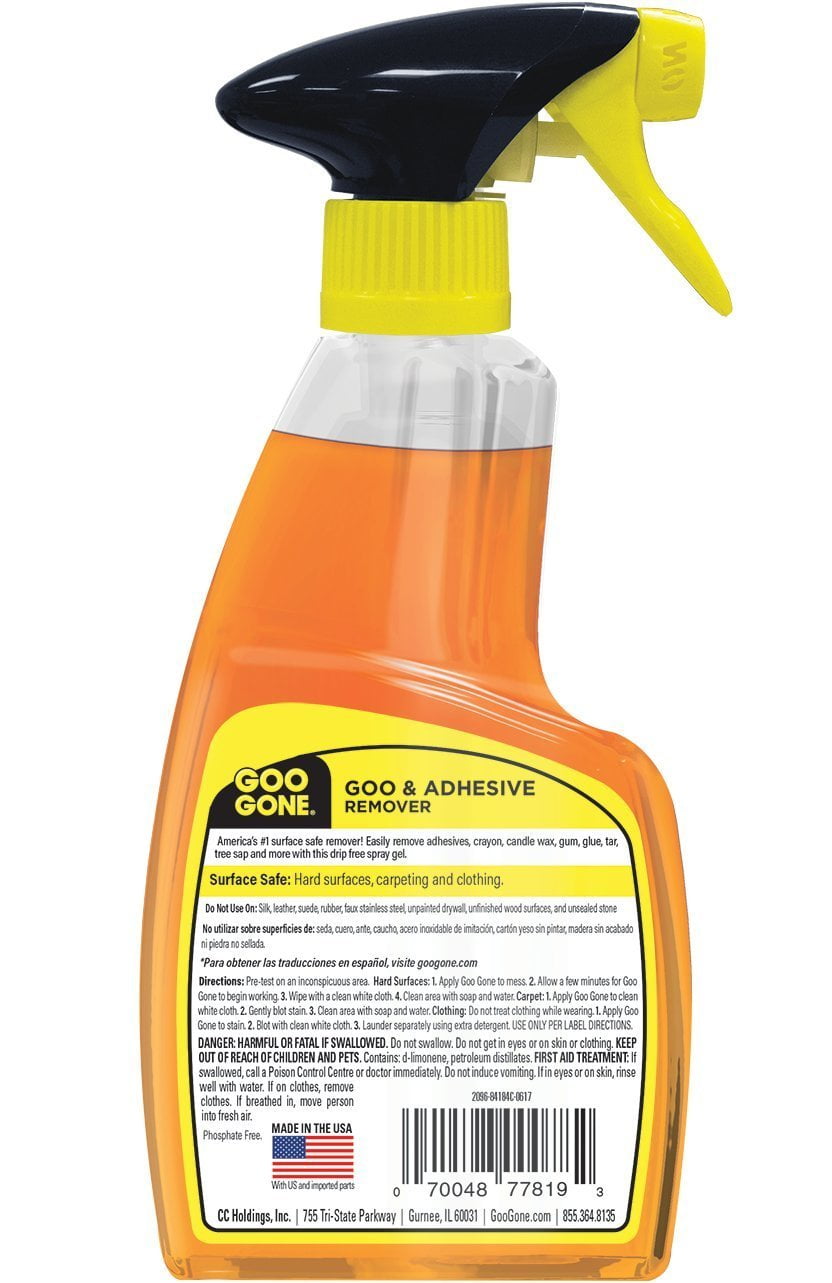 GOO GONE ADHESIVE REMOVER 2oz Bottle Grease Oil Gum Cleaner Tape Tar  Residue LOT 70048019401