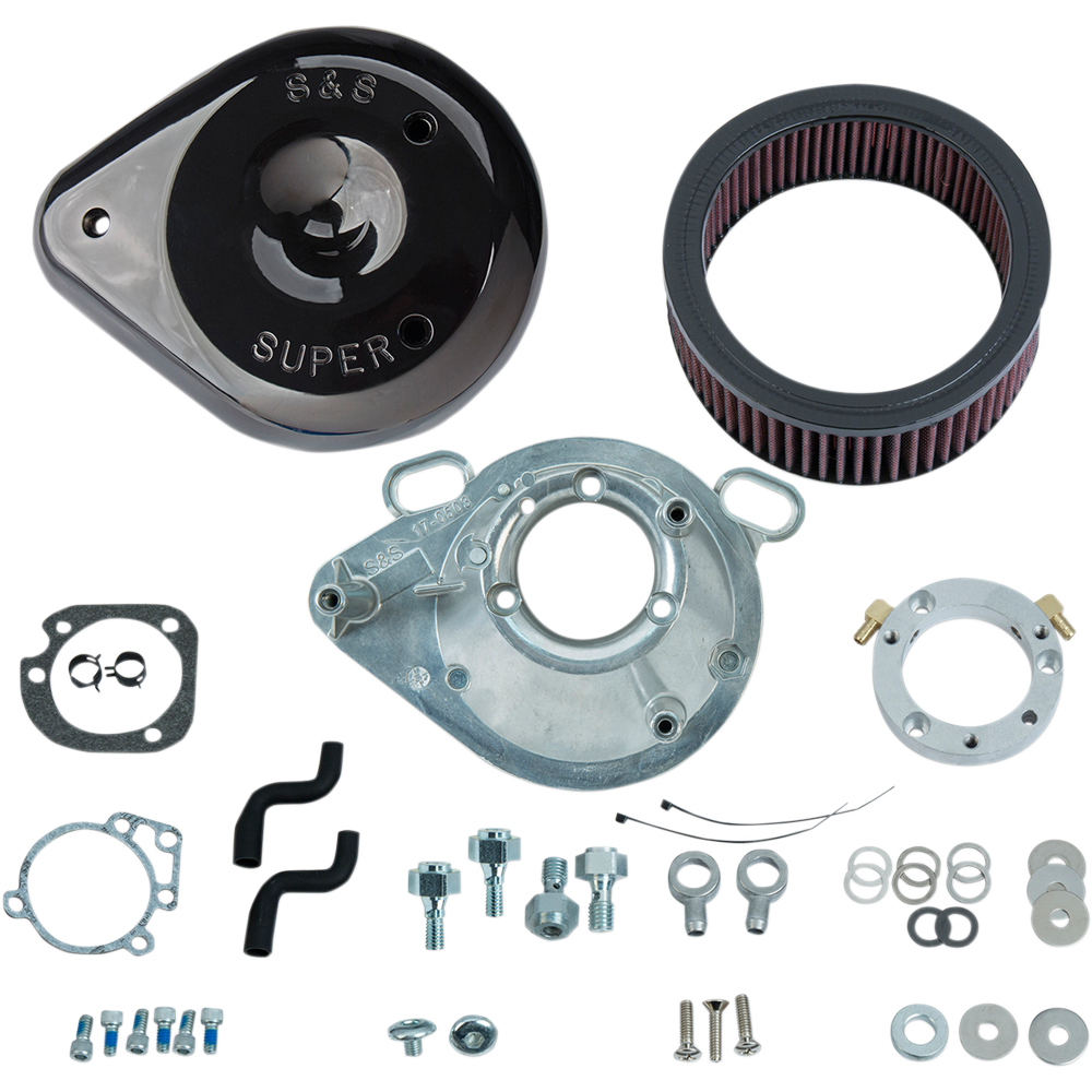 S&S Cycle Teardrop Air Cleaner Kit Black 1700304B