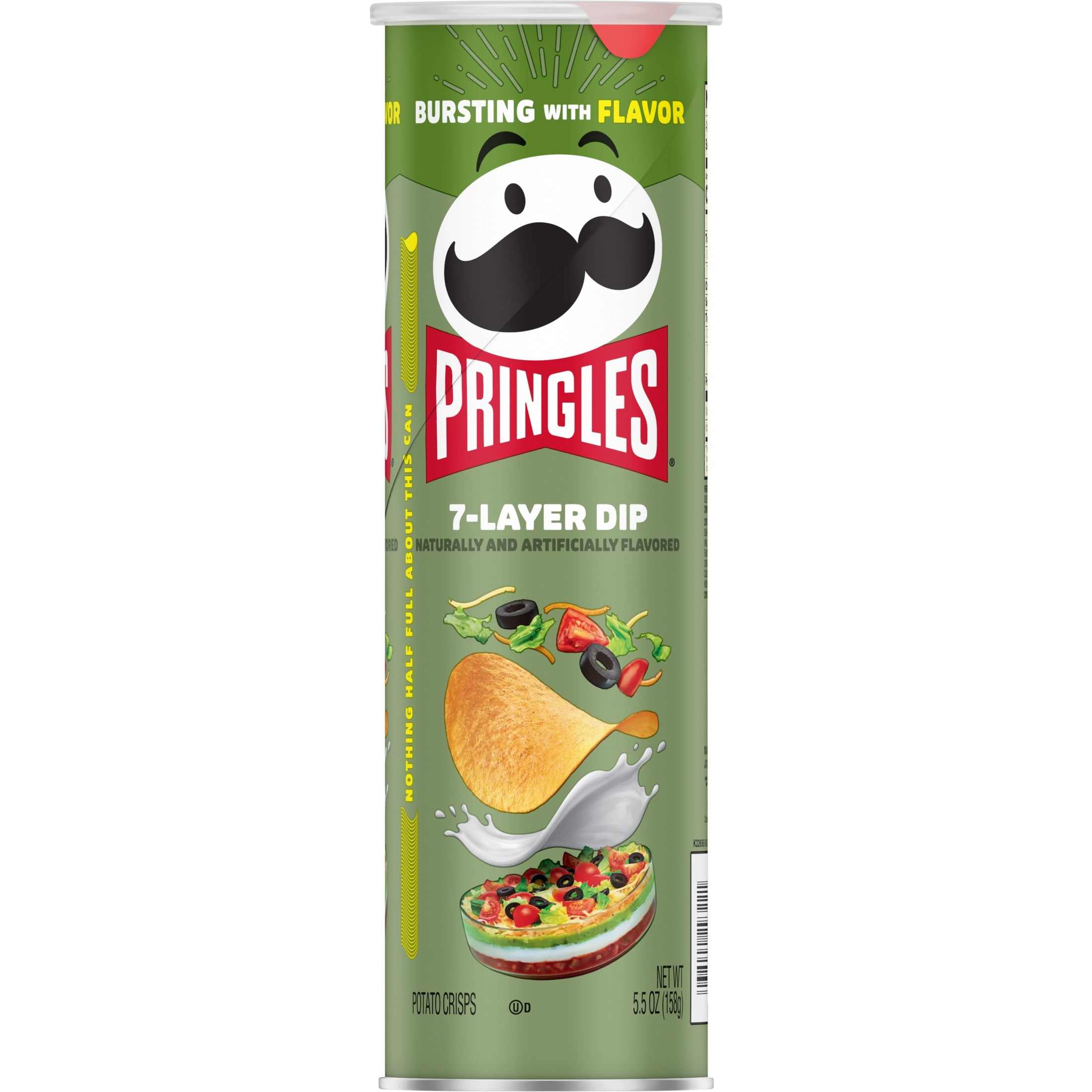 (14 pack) Pringles 7-Layer Dip Potato Crisps Chips, Lunch Snacks, 5.5 oz Canister