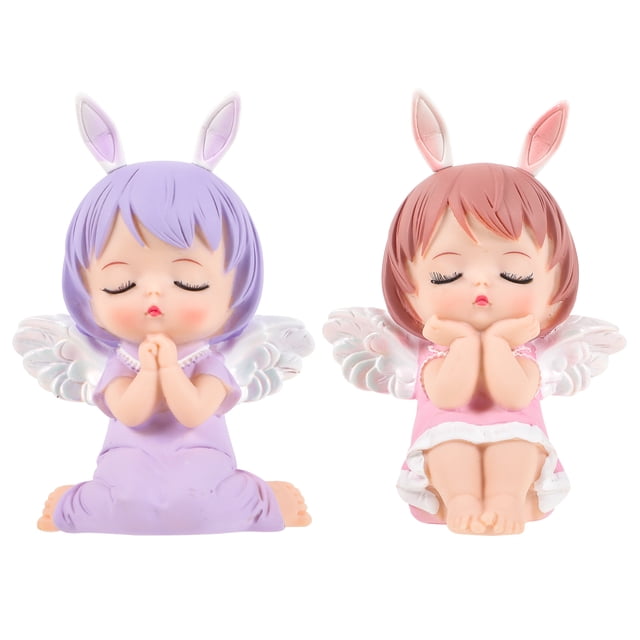 MasteelfCA 2 Pcs Mini Doll Cake Adornment Lovely Angel Model Decoration Cake Baking Supply