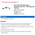 thumbnail image 2 of Rear Center ABS Speed Sensor - Compatible with 1999 - 2003 Dodge Ram 1500 Van 2000 2001 2002, 2 of 2