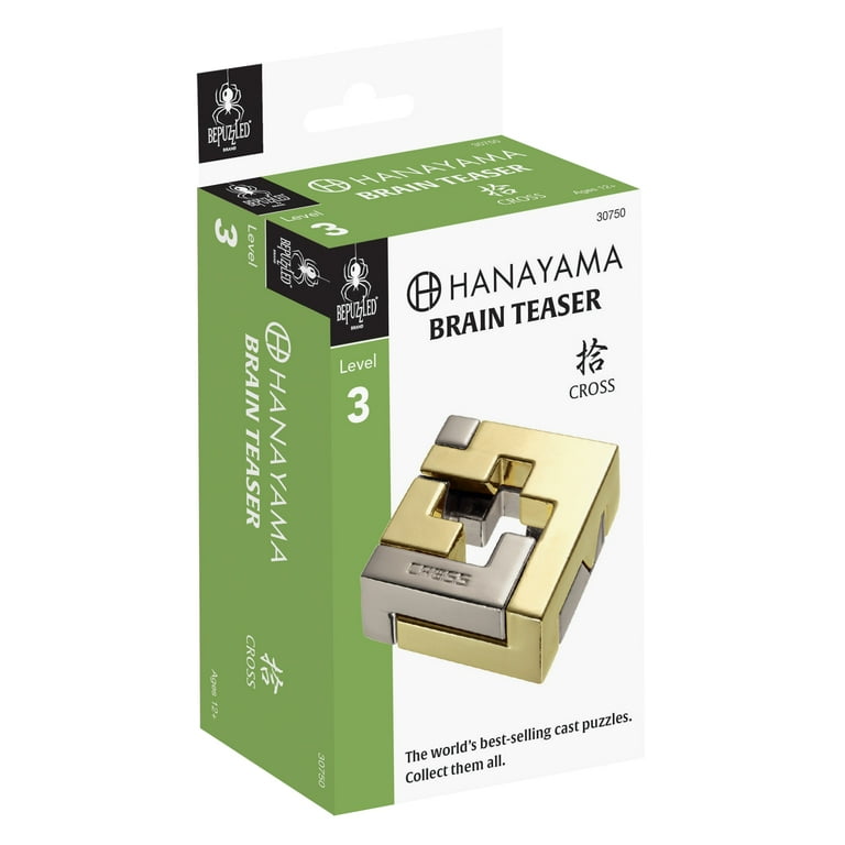 BePuzzled, Cross Hanayama Metal Brainteaser Puzzle Level 3 Ages 12