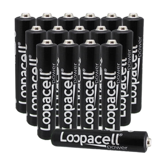 Loopacell AAAA 1.5v Miniature Alkaline Batteries - 16 Pack
