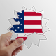 thumbnail image 1 of Mapa de estrellas rayas bandera forma Alaka USA Calcomanías solares de vinilo, 1 of 3