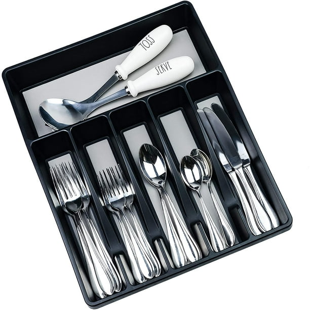 Galashield Plastic Silverware Organizer for Kitchen Drawer Flatware