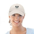 thumbnail image 5 of DALIX Panda Face On A Hat Mens Womens Embroidered Baseball Cap in Beige, 5 of 7