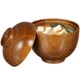 thumbnail image 1 of Tazón de madera de 2 piezas con tapa de tapa Tazón de arroz Cazón para tazón de madera de madera, 1 of 7