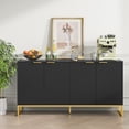 thumbnail image 2 of Fiogmub Fluted sideboards and buffets, Black fluted cabinet, Accent Cabinet Adjustable Shelves, 2 of 7