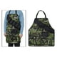 thumbnail image 4 of Delantal de barbacoa novedoso para chefs con 6 bolsillos, portabotellas y divertidos utensilios de cocina unisex. Verde camuflaje, 4 of 6