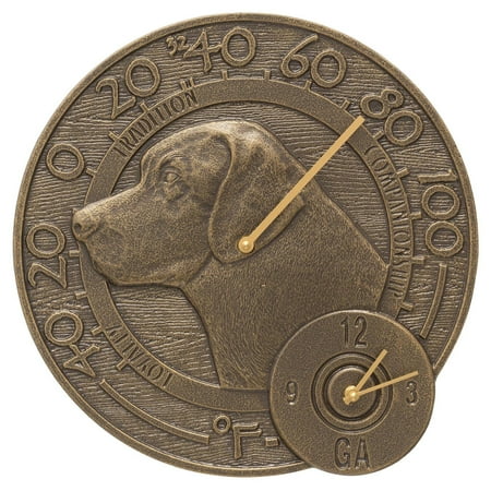 Whitehall Products Labrador 14-in. Indoor/Outdoor Wall Clock and Thermometer