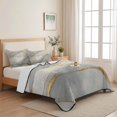 thumbnail image 5 of Queen Quilt Set 90''x96'', Marble Grey Lightweight Summer Bedspread Coverlet Set with 2 Pillow Shams, Modern Gold Luxury Neutral Texture Breathable All Season Quilt Bedding for Bedroom/Guest Room, 5 of 9