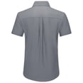 thumbnail image 2 of Jorlat Men's Short Sleeve Shirt Oxford Regular Fit Button Down Collar Shirts with Pocket, 2 of 7