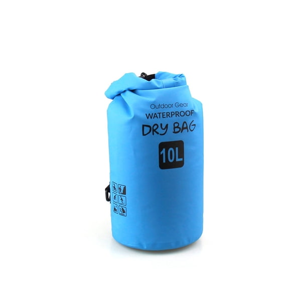 Advancent Bolsa seca impermeable de PVC, portátil, de un solo hombro, 10L, plegable, ajustable, para acampar, canotaje, kayak, canoa, paquete de Mochilas de mochilero Azul
