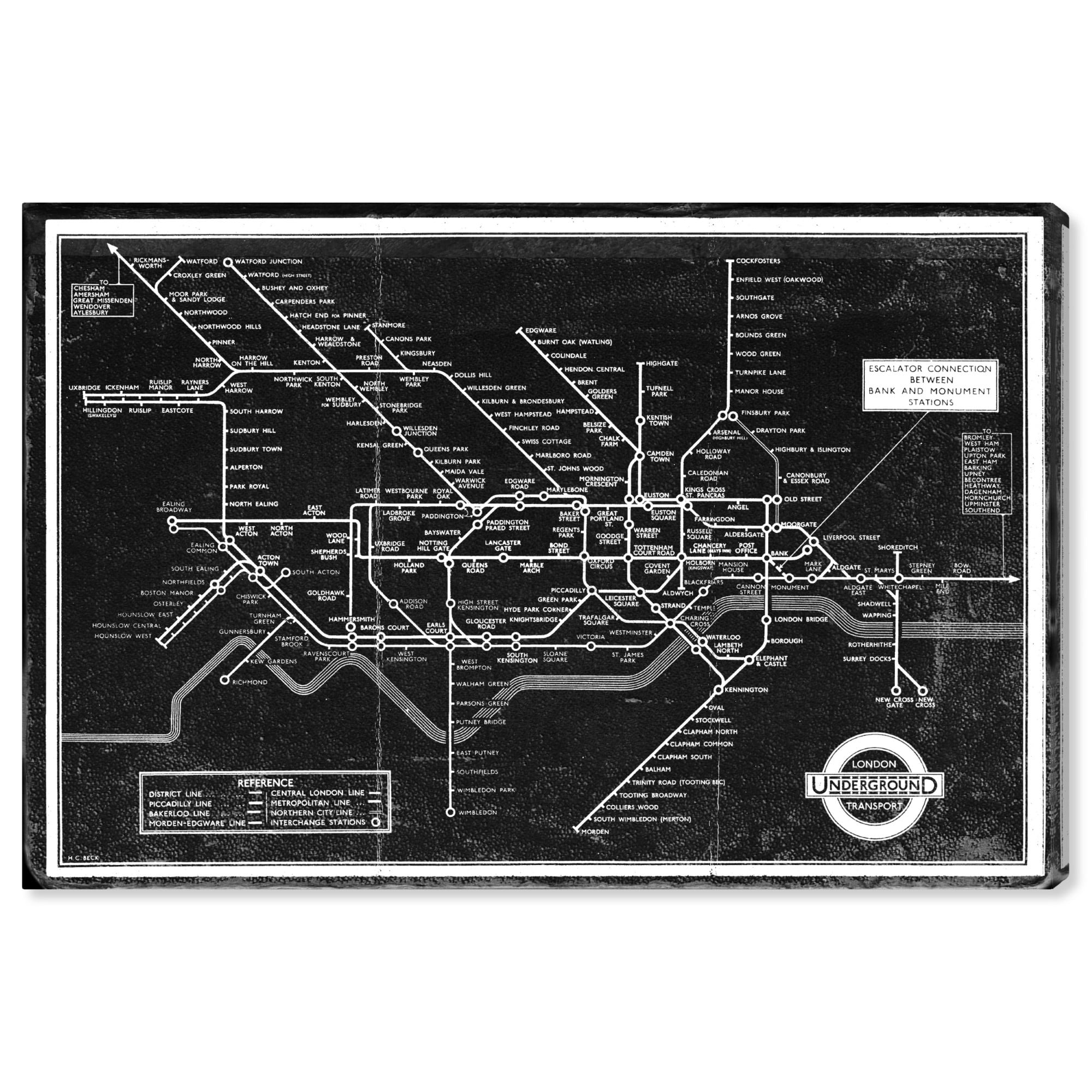 Wynwood Studio 'London Underground Map 1934' Maps and Flags Wall Art