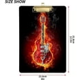 thumbnail image 3 of FMSHPON Guitar in Flames Clipboard Hardboard Wood Nursing Clip Board and Pull for Standard A4 Letter 13x9 inches, 3 of 7
