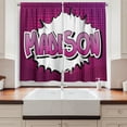 thumbnail image 2 of Ambesonne Madison Kitchen Curtains, Girls Birthday Cartoon, 55"x39", Fuchsia White and Pink, 2 of 3