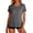 Dark Gray, variant on Women's Short Sleeve Crewneck Shirt Backless Mesh Back Outdoor Hiking Running Shirts Tennis Pilates Yoga Workout Tees