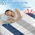 thumbnail image 3 of Navy Blue Striped Cooling Blanket,Lightweight Breathable Summer Throw Blanket with Double Sided Cold Effect,Geometric Grey White Vertical Stripes Picnic Blankets Bed Sheet for Hot Sleepers 30"x40", 3 of 8